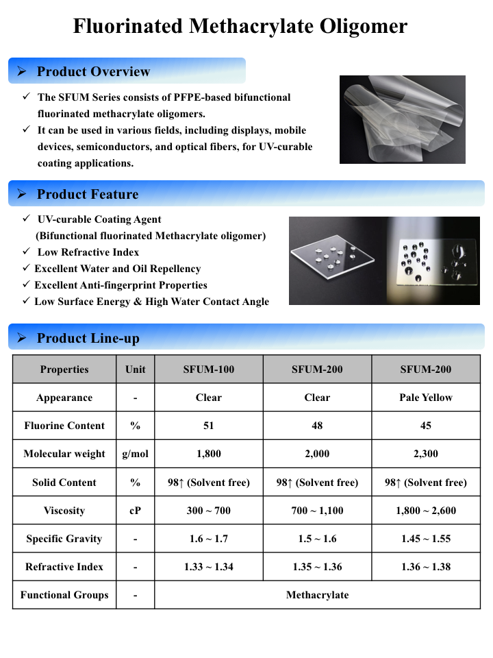 Flourinated Methacrylate Oligomer